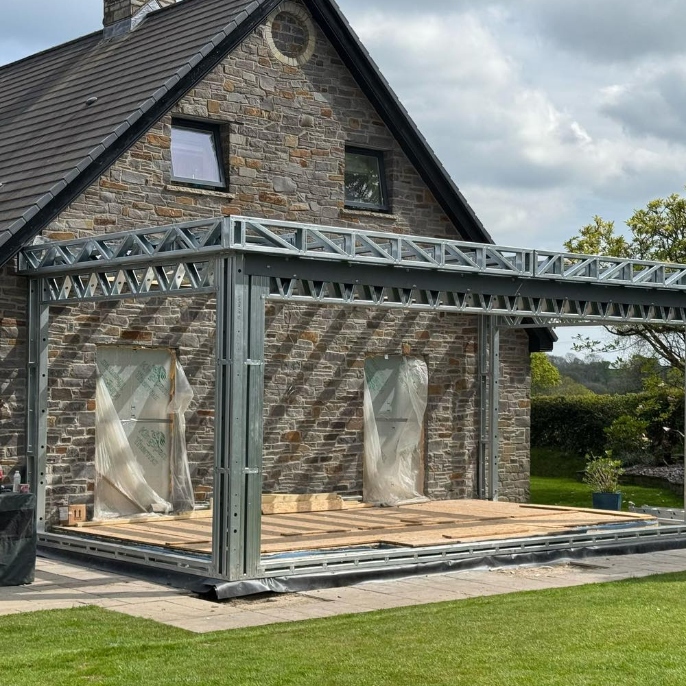 Steel Frame Buildings | Extensions & Porches | Garden Rooms | Lofts | Annexes | Foundations & Ground | Screws | Decks & Bases | Tiny Homes | Floating Homes